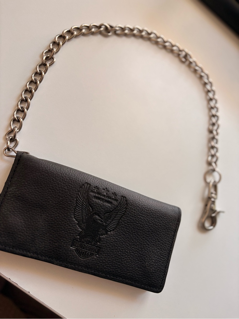 Harley-Davidson Men's Liberty Eagle Trucker Bi-Fold Leather Wallet